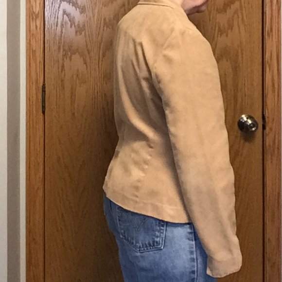 Studio I - Tan suede feel blazer jacket - Picture 3 of 9